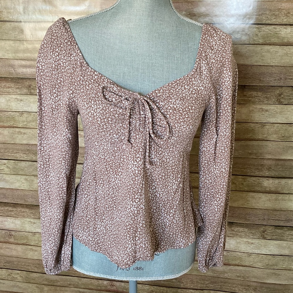 Leopard Long Sleeve Ruched Top